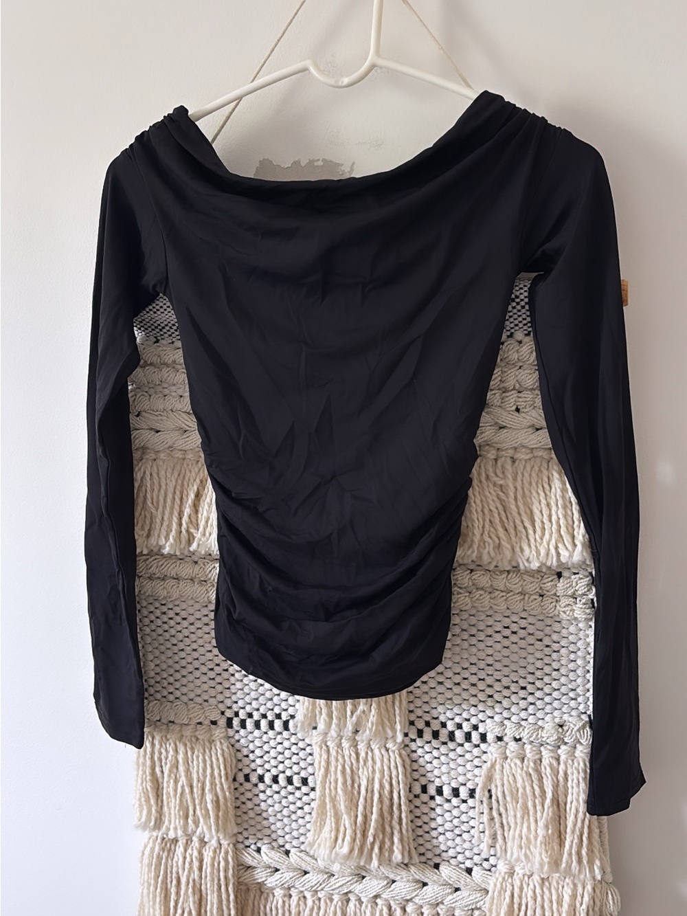 NWT Meshki Jaden Off Shoulder Recycled Nylon Top Black Small - Picture 6 of 6
